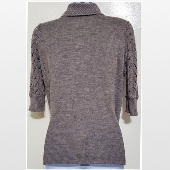 Vtg Wet Seal Cardigan Womens Medium Gray Hi Low Knit Open Tie Front - Picture 8 of 15